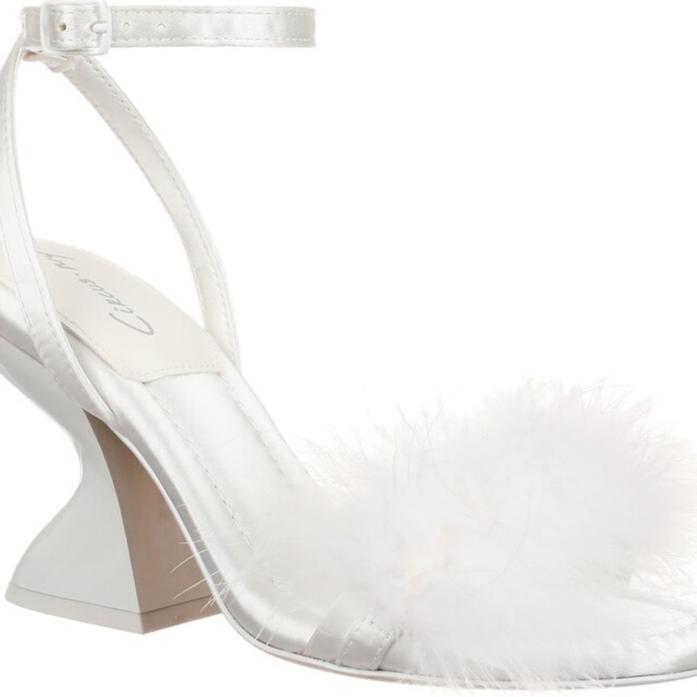 Circus NY White Brenna Feather Heels